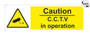 CASTLE PROMOTIONS Caution CCTV in Operation Sign - Self Adhesive Vinyl - 100mm x - Imagen 1 de 2
