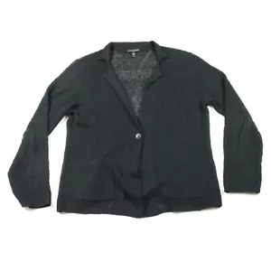 Eileen Fisher Damen Petite Medium Strick Cardigan vorne offen schwarz PM - Bild 1 von 8