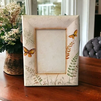 Paper Mache Picture Frame Fairy Butterfly Photo Cottagecore Garden Vintage 90s - Image 1 of 4