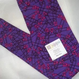 NEW Purple Safety Pin OS Leggings LuLaRoe one size - Picture 1 of 5