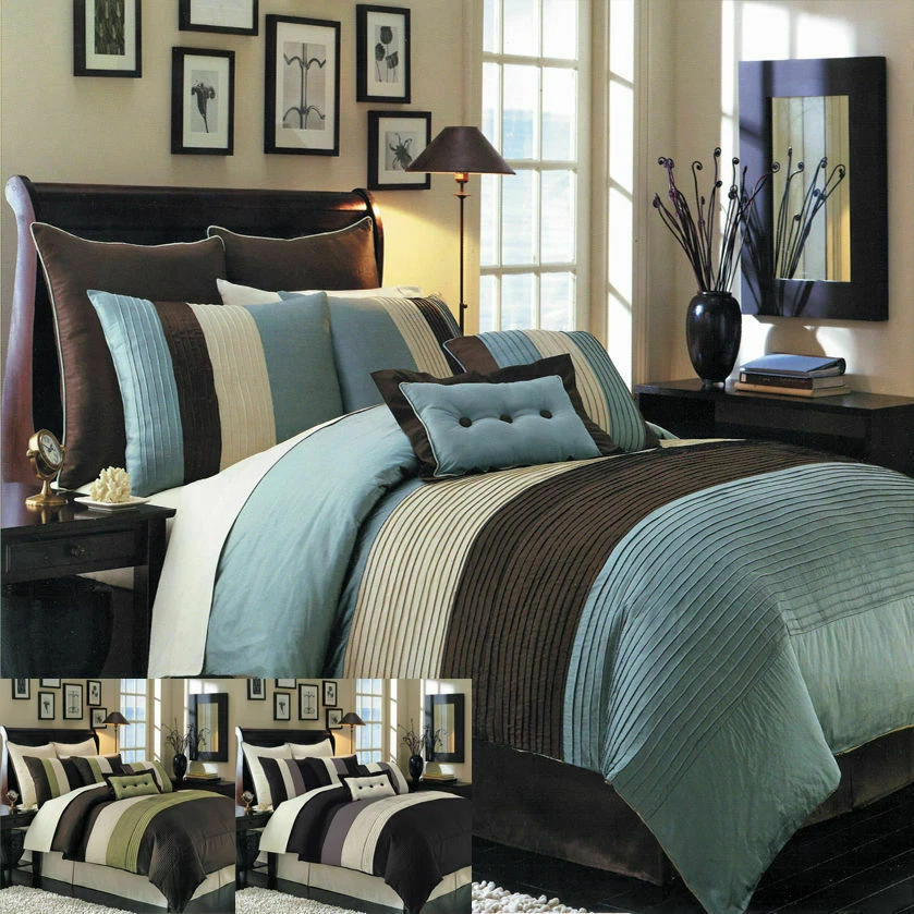 Hudson Luxury 6-8 PC Comforter Set Includes Comforter Skirt Shams and Pillow - Image 1 of 1