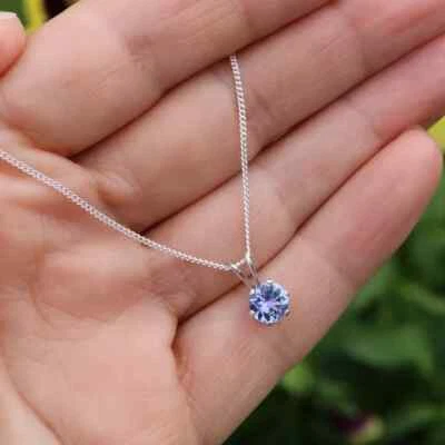 2,25ct Blauer Tansanit Edelstein Handarbeit 925 Sterling Silber Schmuck Anhänger - Bild 1 von 4