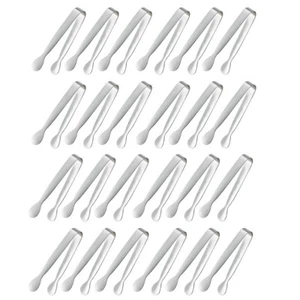 12/24pcs Stainless Steel Mini Tongs- Versatile Tongs for Sugar, Ice & Appetizers - Picture 1 of 15