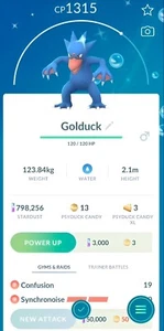 Shiny Golduck | registered or friendship for 30 days | Pokemon Trade Go✨ - Picture 1 of 2