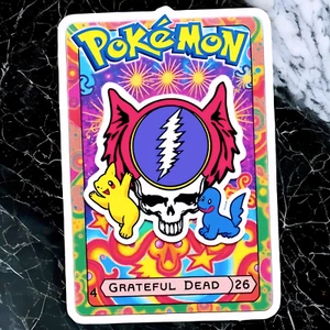 Grateful Dead Pokemon Card Decal Skateboard Laptop Car Decor - Picture 1 of 2