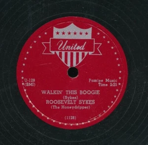78tk-Blues-UNITED 129-Roosevelt Sykes-(Walkin' This Boogie/Security Blues) - Imagen 1 de 2
