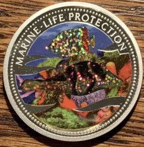 Silbermünze Republik Palau 2002 5 $ Meereslebewesen Schutz Glitzerfische - Bild 1 von 2