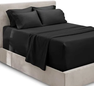 Extra Deep Pocket King Size Sheets Sets - Fits Mattress 18-24 Inches - 6 Piece K - Picture 1 of 8
