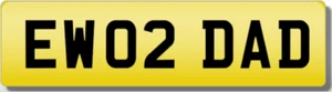 EW EWO DADDY DAD FATHER  PRESENT  Private Cherished Registration Number Plate - Picture 1 of 1
