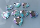 Large 25mm Clear AB Faceted Heart Sticky Back Acrylic Cabochons Crafts 8 Pieces