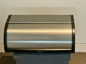 Brabantia Roll Top Bread Bin, Matt Steel/Black - Picture 1 of 2