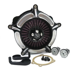 Black CNC contrast-cut Air Cleaner For Harley Sportster 883 XLH1200 2004~2014 - Picture 1 of 8