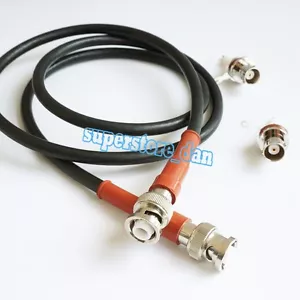 BNC Male 3000V To Plug High Voltage MHV 3Feet RG59 Cable & 2 Female RF Connector - Picture 1 of 2