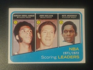 1972-73 Topps #171 NBA Scoring Leaders - Kareem/Havlicek/Archibald