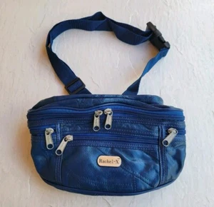 Vintage Rachel-X 90er Leder Bauchtasche Gürteltasche mehrere Taschen grün 9"x 6" - Bild 1 von 8