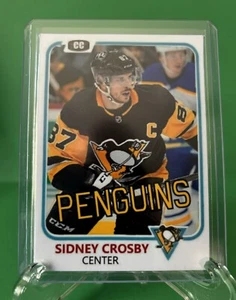 SIDNEY CROSBY PITTSBURGH PENGUINS ACEO ART CARD ORIGINAL 1981-82 STYLE VINTAGE - Picture 1 of 1