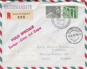1954 SVIZZERA - SWISSAIR FIRST FLIGHT ZURIGO - CITTAe#039; DEL CAPO - Imagen 1 de 1