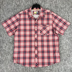 Magellan Shirt Mens Extra Large Red Plaid Loose Wicking Short Sleeve Vented - Picture 1 of 7