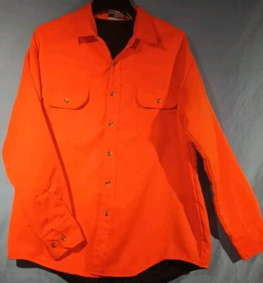 Sports Afield Insulated Quilted Hunting Shirt Safety Neon Orange Men's Size L - Image 1 of 4