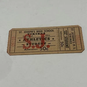 Vintage Ticket Stub St Joseph High School Athletics Football Cleveland Ohio P9 - Picture 1 of 5