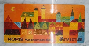 Vintage Germany 24 Wax Sketching Crayons Noris Wachs Malkreiden Staedtler Art - Picture 1 of 11
