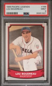 1989 Pacific Legends Lou Boudreau #166 PSA 9 Cleveland Indians HOF Graded Card - Picture 1 of 2