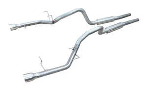 2011-14 Ford Mustang V6 2.5" Mid Muffler Cat Back Stainless Dual Exhaust 4' Tips - Picture 1 of 1