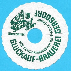 1 Pilsdeckchen, Tropfdeckchen von der Glückauf Brauerei Gersdorf - Bild 1 von 1