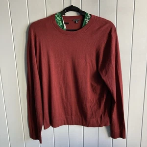Theory Cashmere Blend Leiman Sweater Mens XL (Medium) Slim CrewNeck Burgundy Red - Picture 1 of 9
