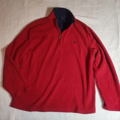 Brooks Brothers 1/4 Zip Sweater Men's XLarge Red Long Sleeve Pullover - Image 1 of 4
