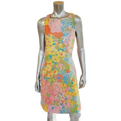VESTIDO BOUTIQUE MOSCHINO FLORAL ESTAMPA JACQUARD BAINHA US$ 995 IT 42 EUA 8 - Imagem 1 de 4