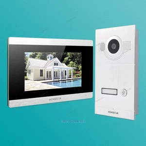 Homsecur 7" kabelgebundene Video&Audio Heimsprechanlage mit silberner Kamera für Wohnung - Bild 1 von 7