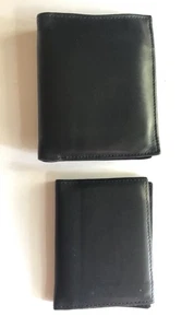 Vintage Wilsons weiche Leder-Geldbörse mit Doppelfaltung schwarz Ausweis abnehmbare Fotohüllen - Bild 1 von 8