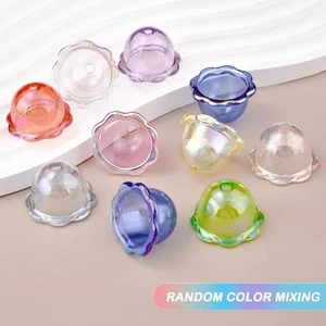 10pcs Transparent Petal Charms Beads DIY Keychain Pendant Making Accessories - Picture 1 of 16