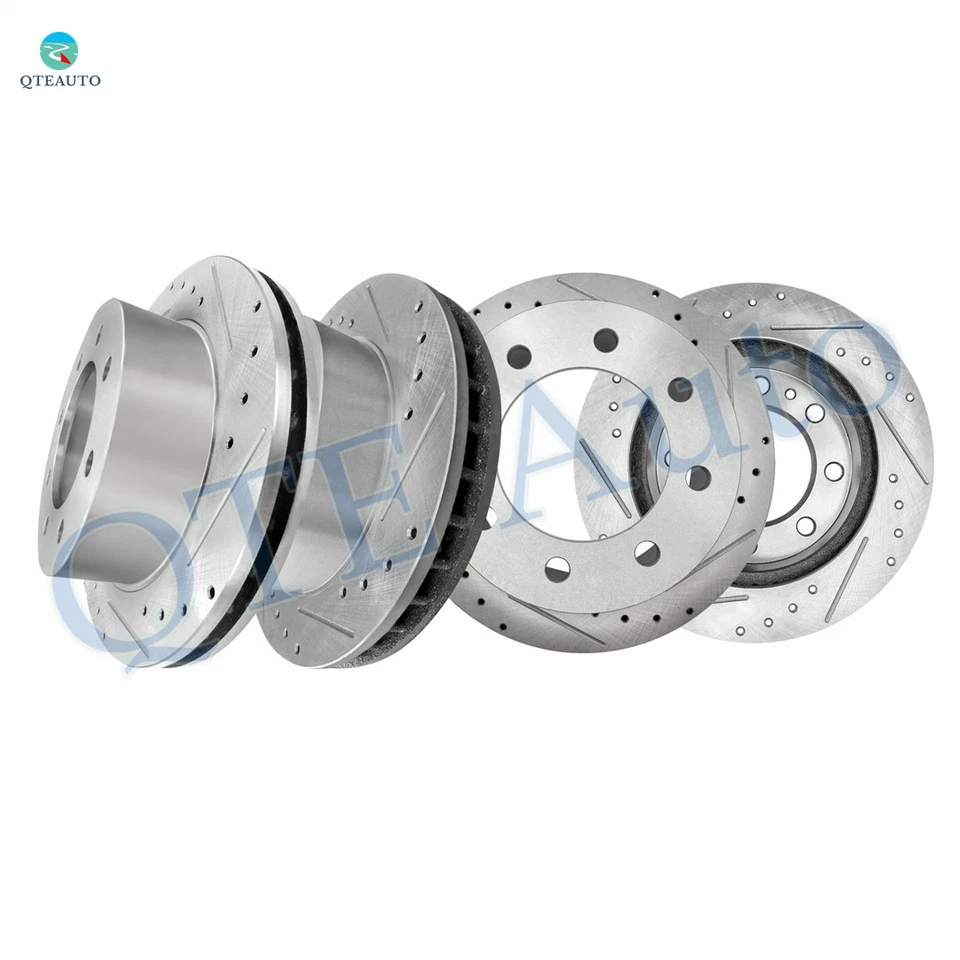 4 rotores de freno perforados F 330 mm-R 345 mm para Chevrolet Express 2500 2006-2014 2016 Foto 1 de 4