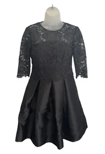 Ted Baker Maaria Black Guipure Lace Top Skater Dress 2 UK 10 - Picture 1 of 7