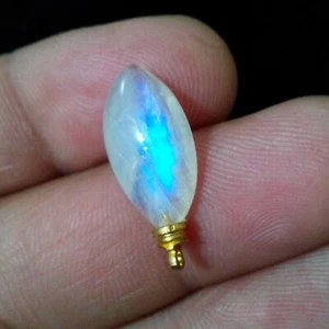 Unique Rainbow Moonstone 8.60 Crt  Cabochon Drill Marquise Shape Loose Gemstone - Picture 1 of 7