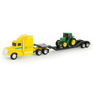 ERTL - Tracteur JOHN DEERE avec camion de couleur jaune porte engins - 1/64 -...