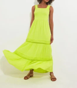 JOE BROWNS LADIES LIME CRINKLE SHIRRED BODICE MIDAXI DRESS REG NEW (ref 577) - Picture 1 of 5