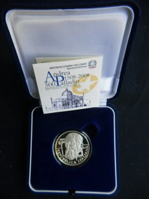 2008 ITALY rare silver COIN 10 Euro PROOF UNC Andrea Palladio - Image 1 of 3