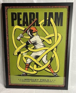 Framed 2018 Pearl Jam Wrigley Field Chicago Print Concert Poster Fairclough