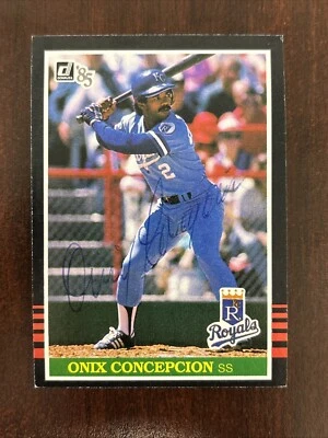 1985 Donruss #155 Onix Concepcion AUTO Kansas City Royals AUTOGRAPH Signed - Image 1 of 2