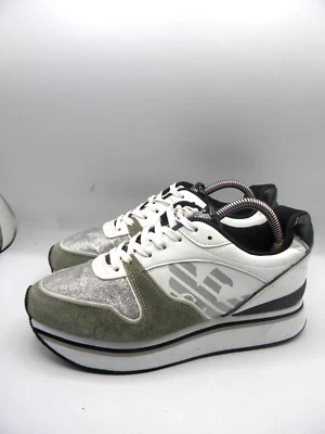 Zapatillas deportivas EMPORIO ARMANI blancas/grises/negras diseño de logotipo para corredores talla 6 Foto 1 de 4