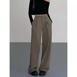 Commense pantalone donna business casual plissettato tasche beige piccolo nuovo con etichetta - Foto 1 di 8