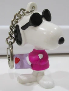 Snoopy Peanuts Valentines PVC Ornament Whitman's Key Chain Joe Cool Purple Card - Picture 1 of 1