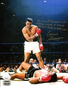 Earnie Shavers Signed 8x10 Muhammad Ali vs Liston w Ali Quote Shavers Holo JSA - Picture 1 of 1