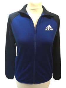 Jungen Adidas blaues Track Top mit durchgehendem Reißverschluss vorne T7326 - Bild 1 von 4