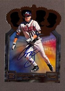 2001 Pacific Gold Crown On Card Auto #6 Chipper Jones