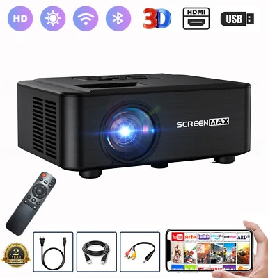 4K Projector 50000LMS 1080P 3D 5G WiFi Bluetooth Video Home Theater 230" Display - Image 1 of 4