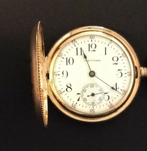 WALTHAM POCKETWATCH 15 JEWEL SIZE 0 14K GOLD HUNTER CASE MODEL 1900 - Picture 1 of 5